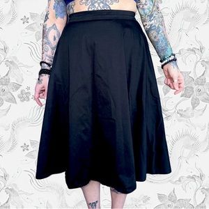 MARINA VINTAGE Midi Retro black swing skirt